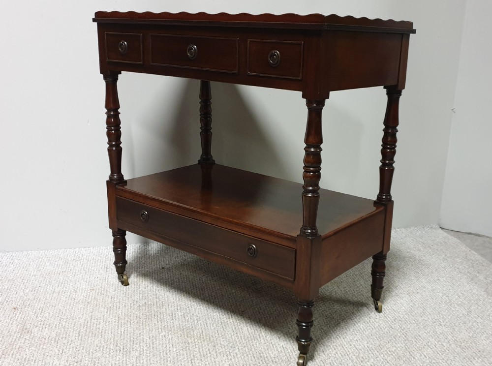 Good Mahogany Two Tier Trolley View XI