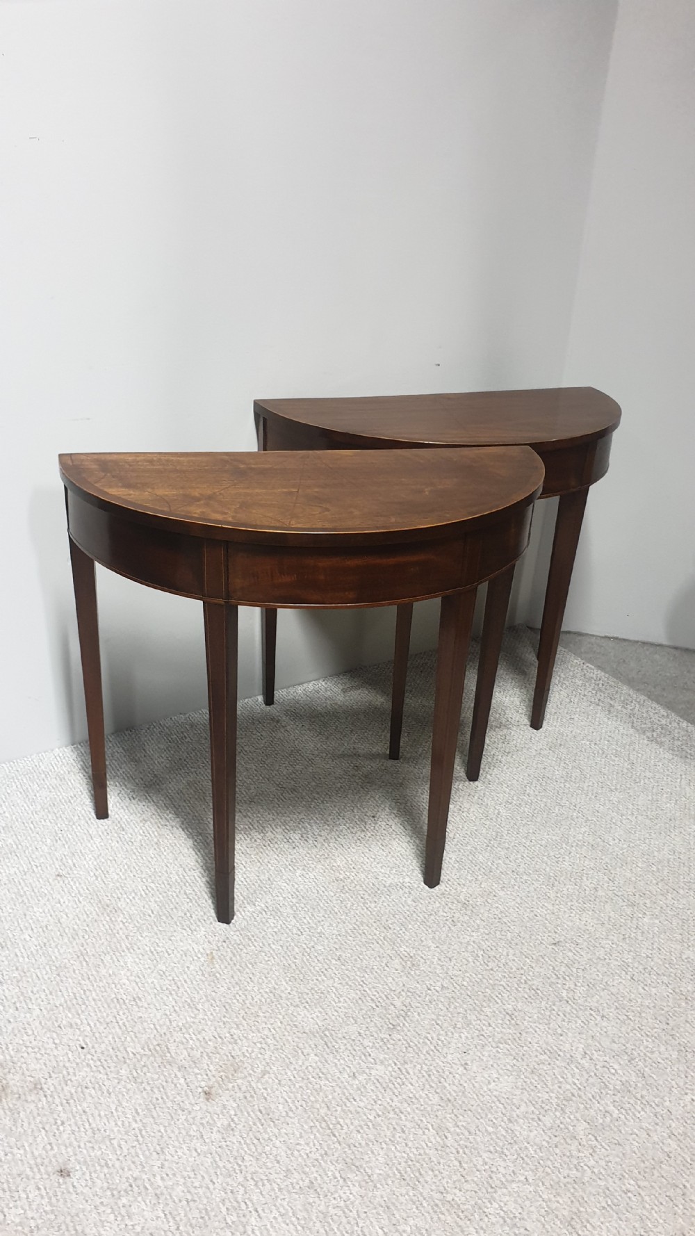 Pair Georgian Inlaid Console Tables