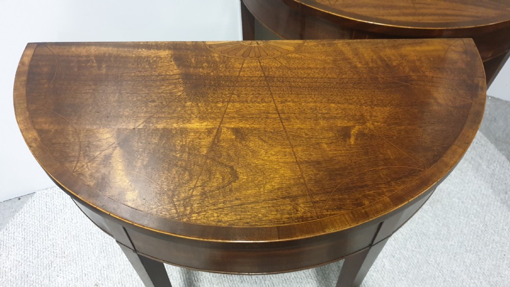 Pair Georgian Inlaid Console Tables View III