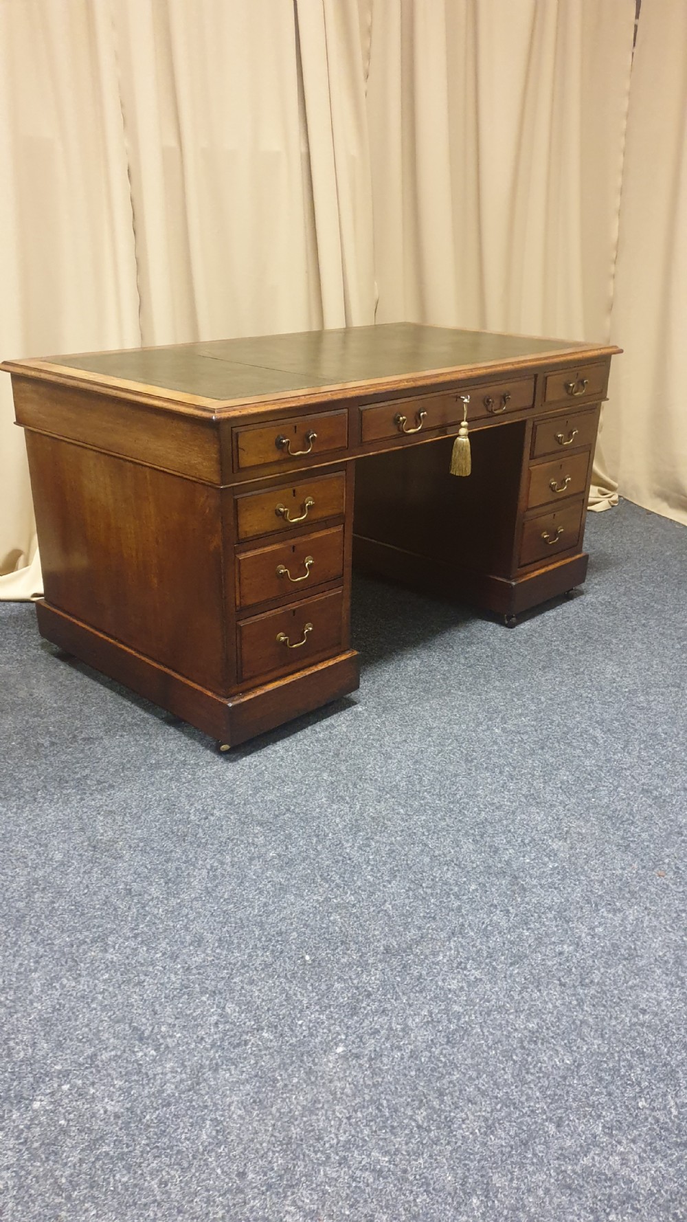 Victorian Mahogany Pedestal Desk View IV