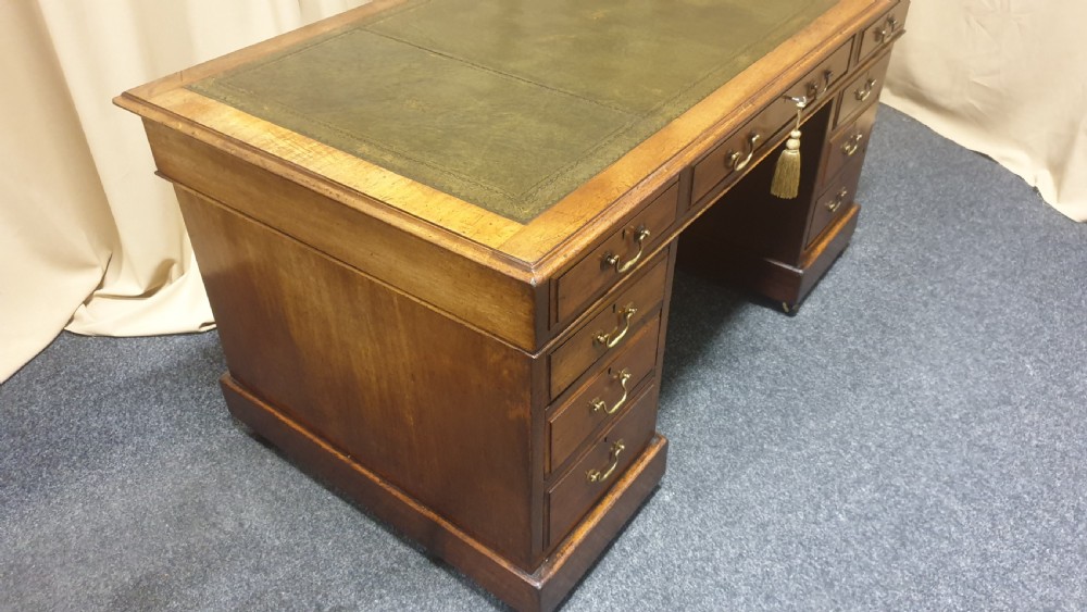 Victorian Mahogany Pedestal Desk View VI