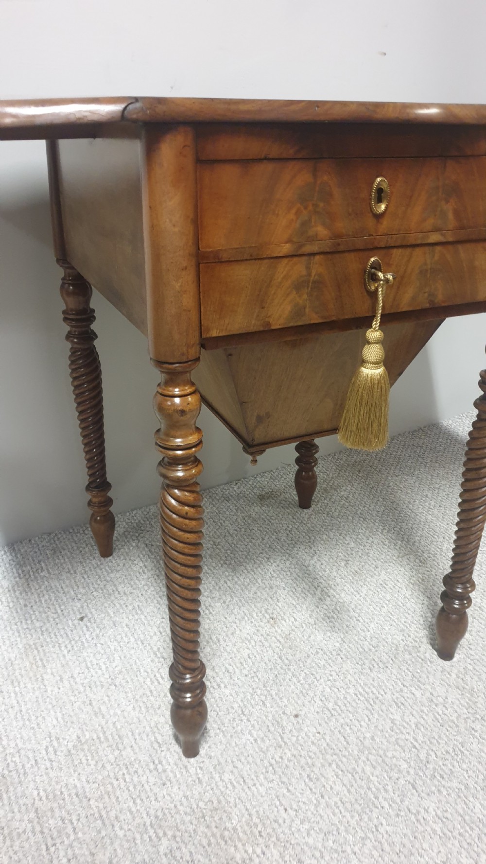 Lovely Mahogany Sewing Work Table View IX