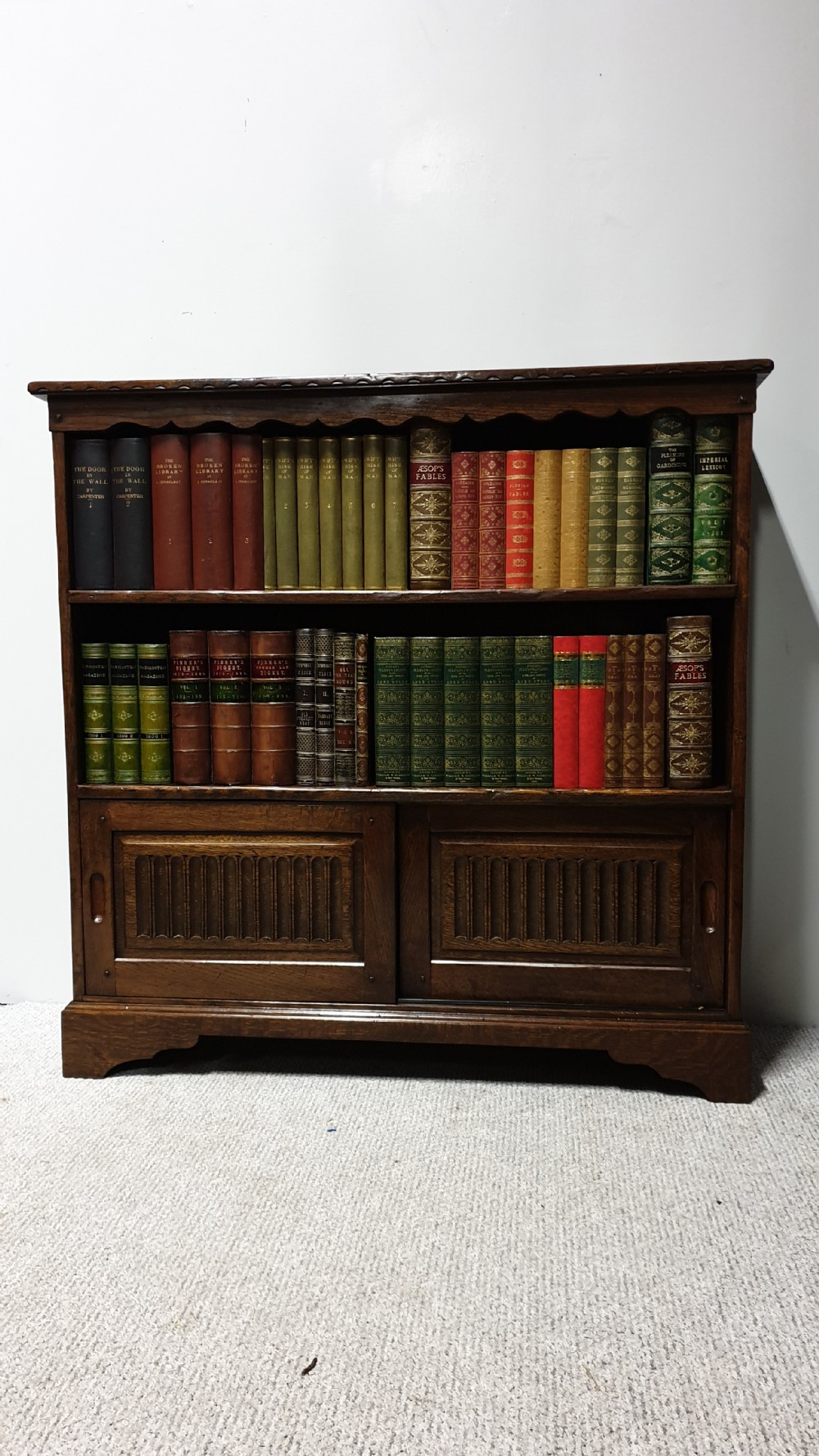 Solid Oak Open Bookcase View III