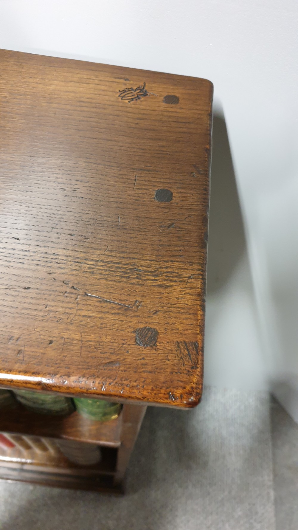 Solid Oak Open Bookcase View VIII