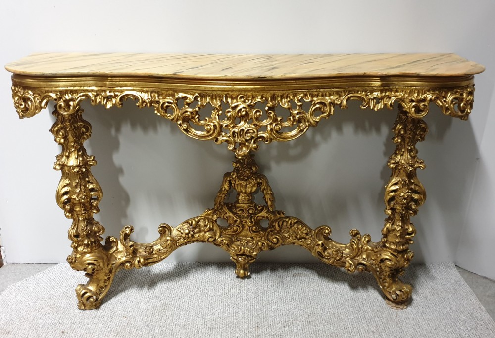 French Carved Wood Gilt Console Table View III