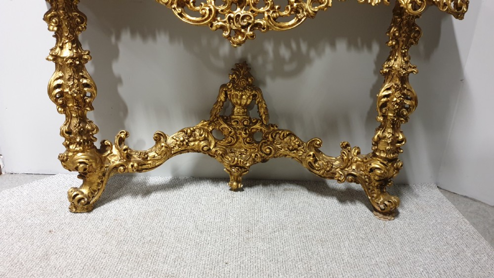 French Carved Wood Gilt Console Table View IV