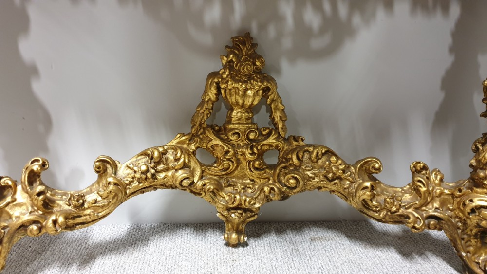 French Carved Wood Gilt Console Table View VI