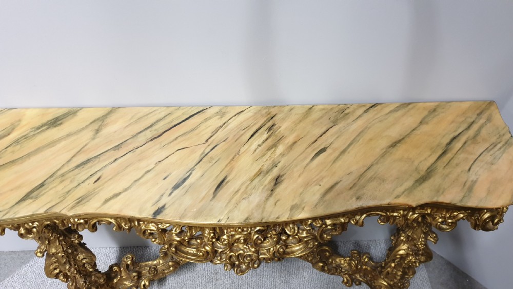 French Carved Wood Gilt Console Table View X