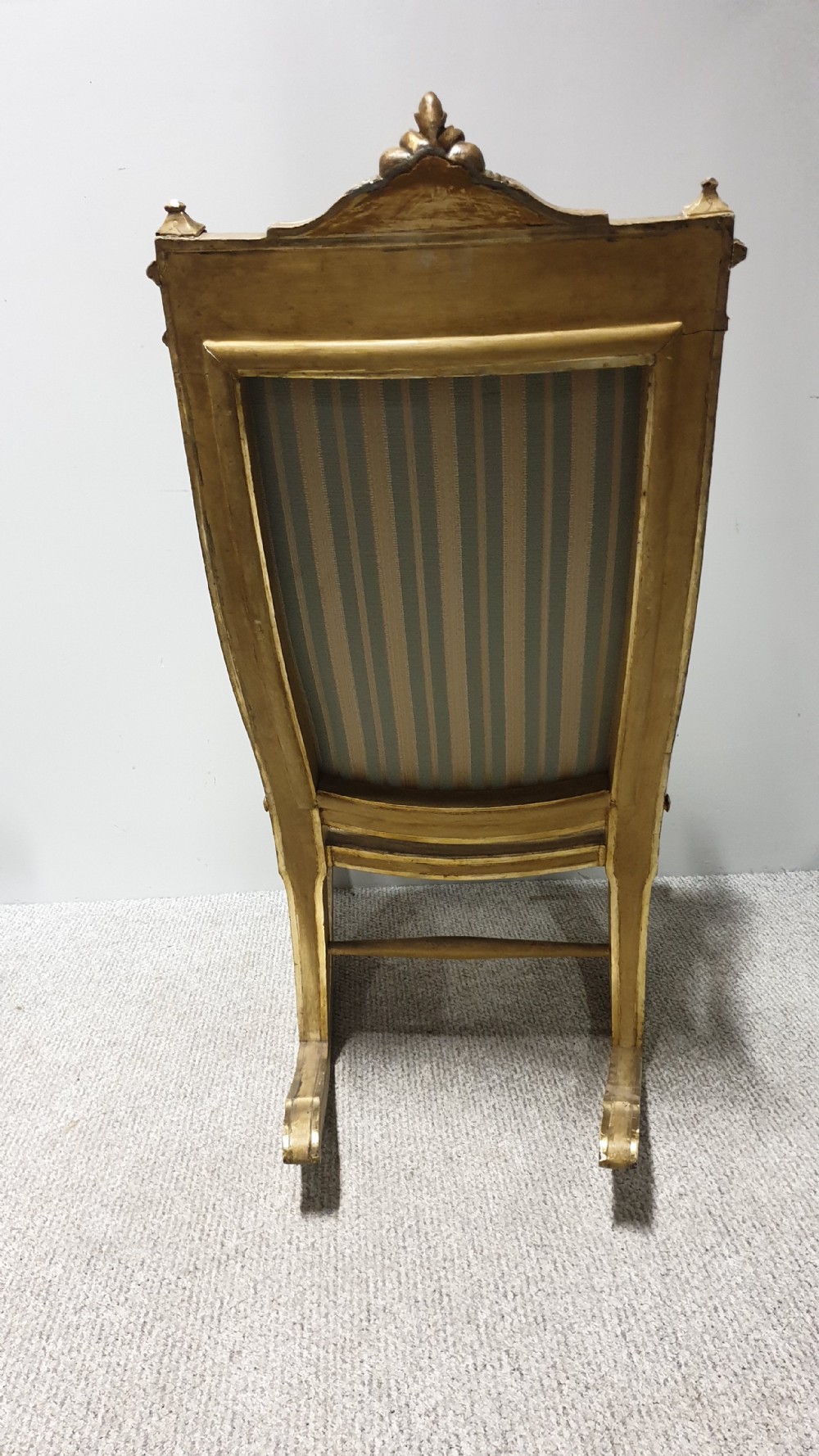 Pair Regency Painted and Parcel Gilt Rocking Chairs View XV