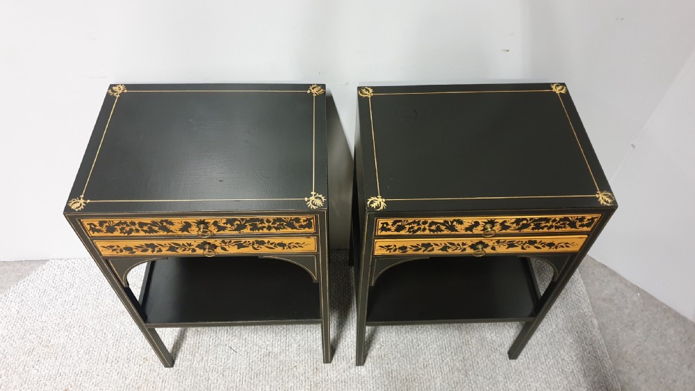 Pair Painted Lamp Side Tables View III