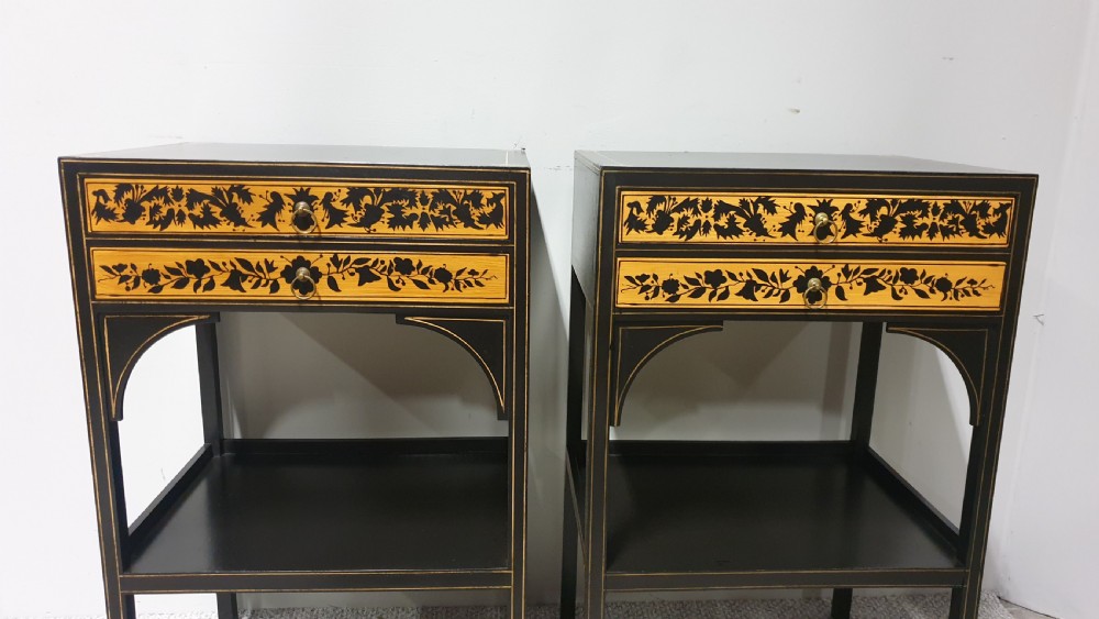 Pair Painted Lamp Side Tables View VI