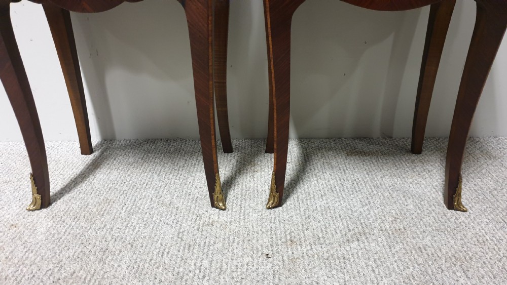Superior Pair French Bedside Lamp Chests of Drawers View III
