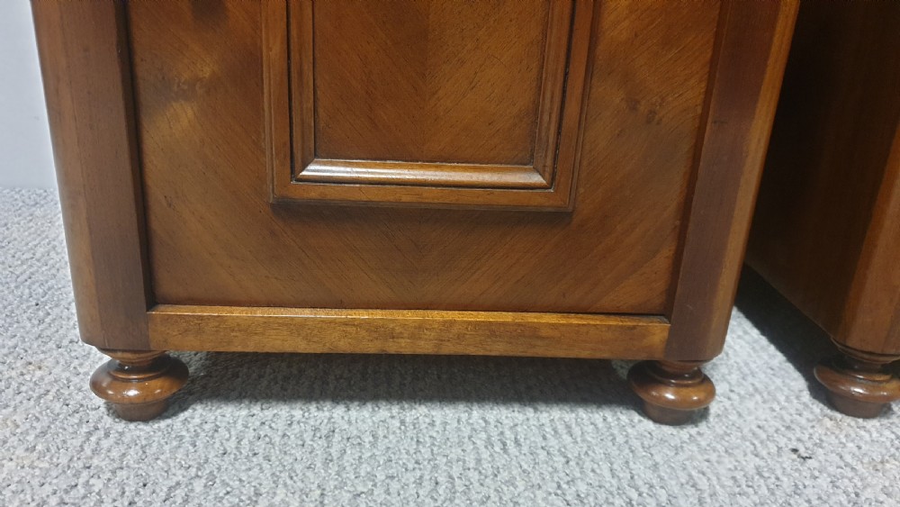 Pair French Walnut Bedside Lamp Cabinets View VI