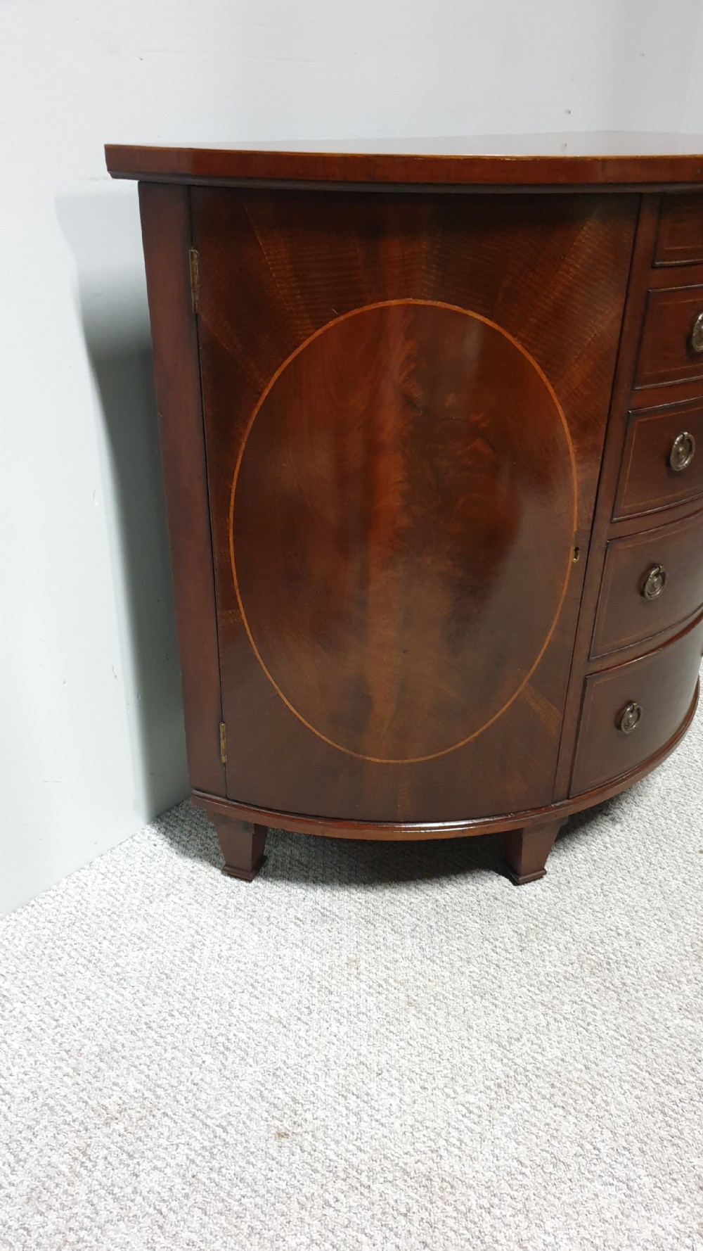 Mahogany Inlaid Demi Loon Cabinet View V