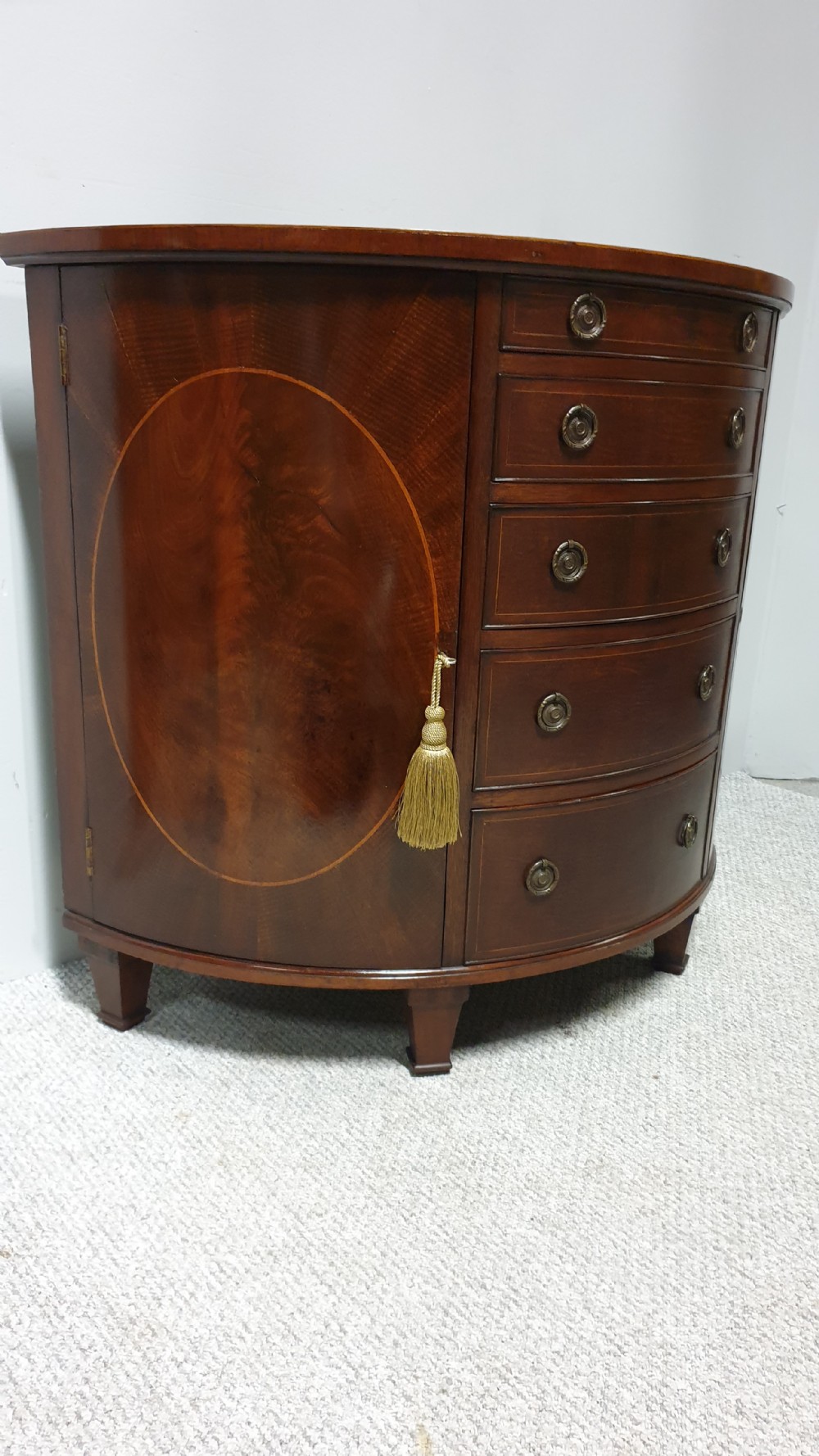 Mahogany Inlaid Demi Loon Cabinet View IX