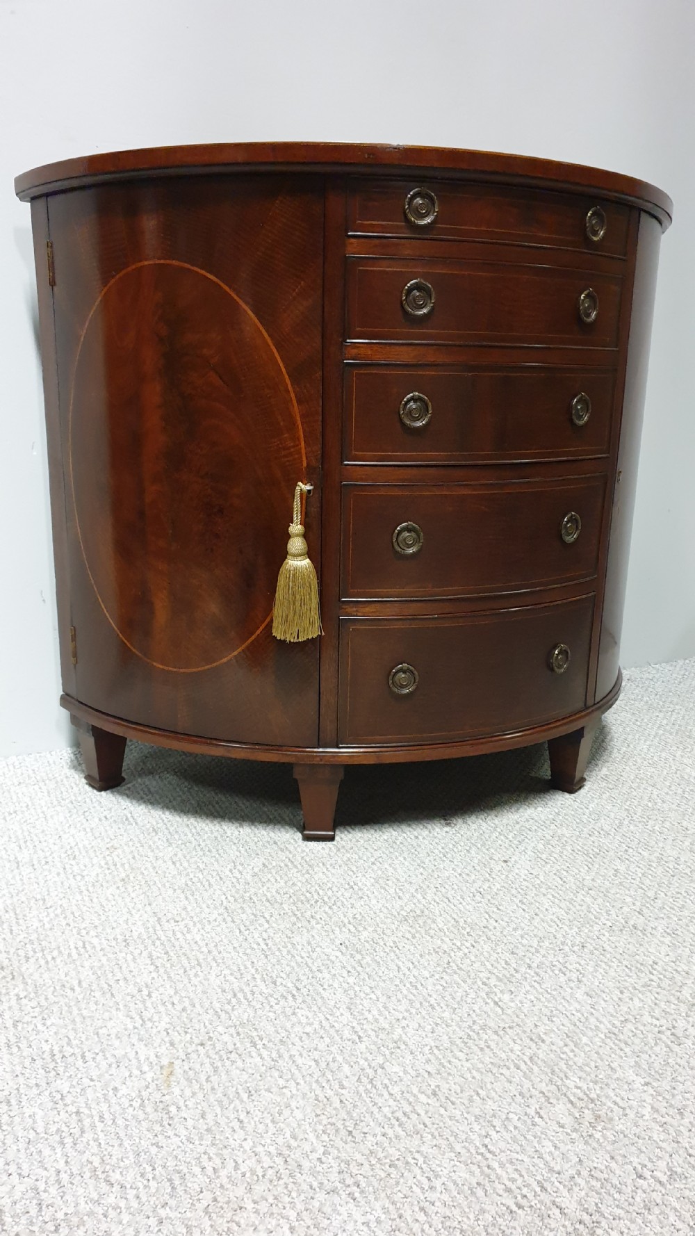 Mahogany Inlaid Demi Loon Cabinet View X