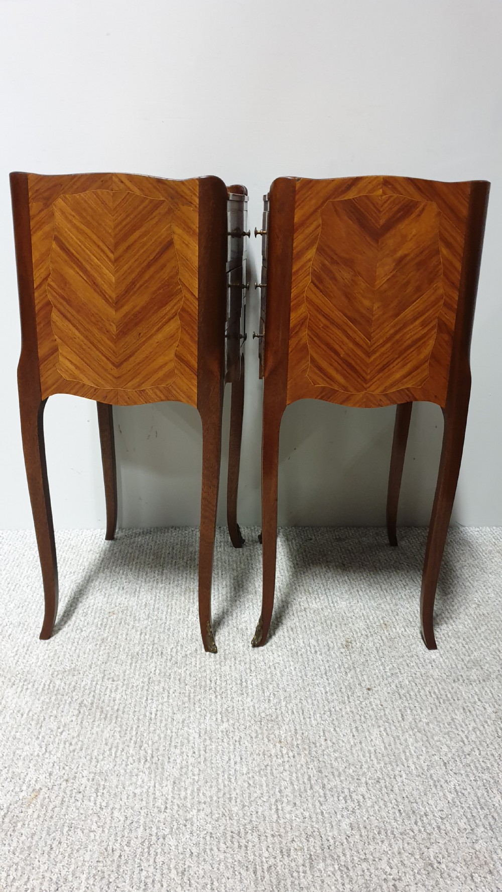 French Marquetry Bedside Lamp Tables View V