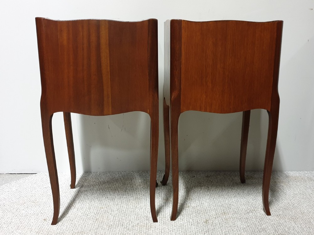 French Marquetry Bedside Lamp Tables View VI