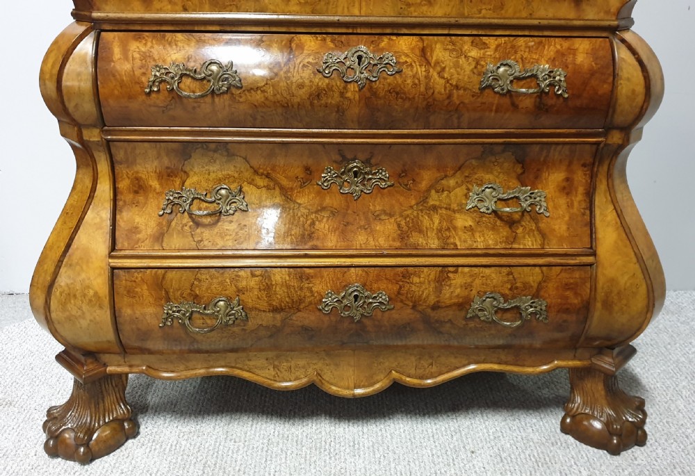 Outstanding Burr Walnut Serpentine Bureau View III