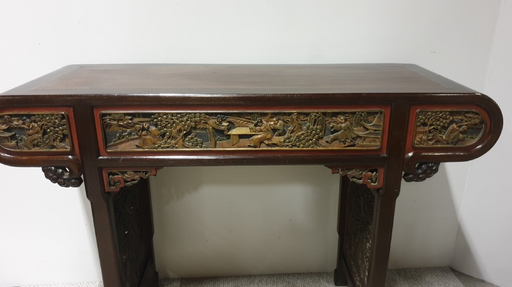Wonderful Oriental Alter Console Table View XV