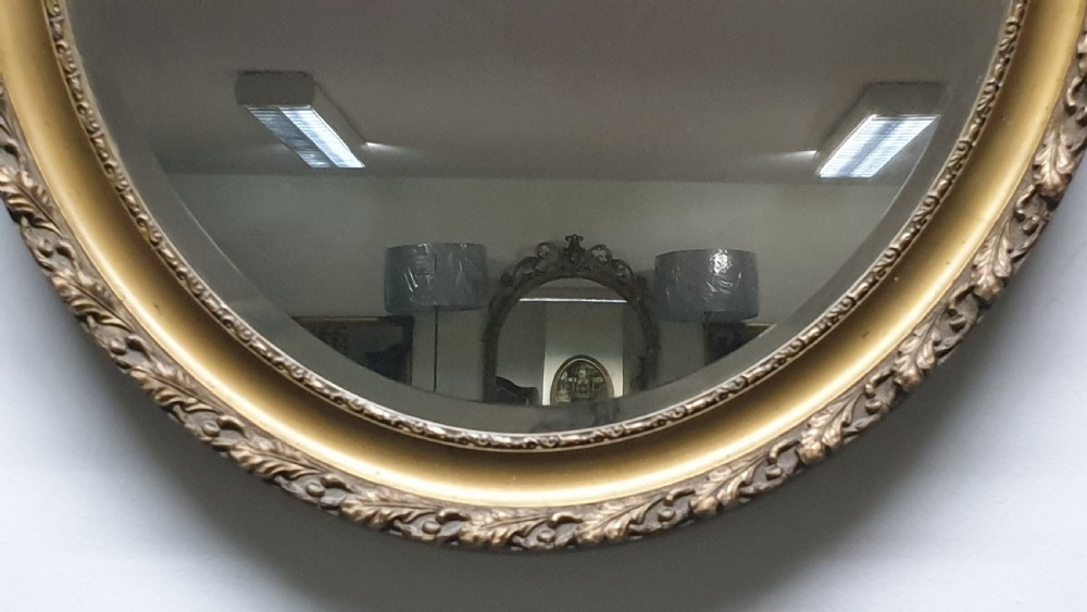Edwardian Oval Gilt Mirror View II