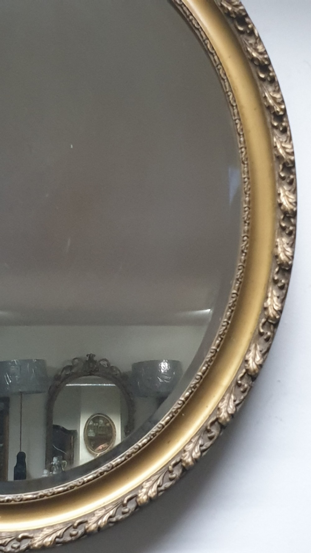 Edwardian Oval Gilt Mirror View IV