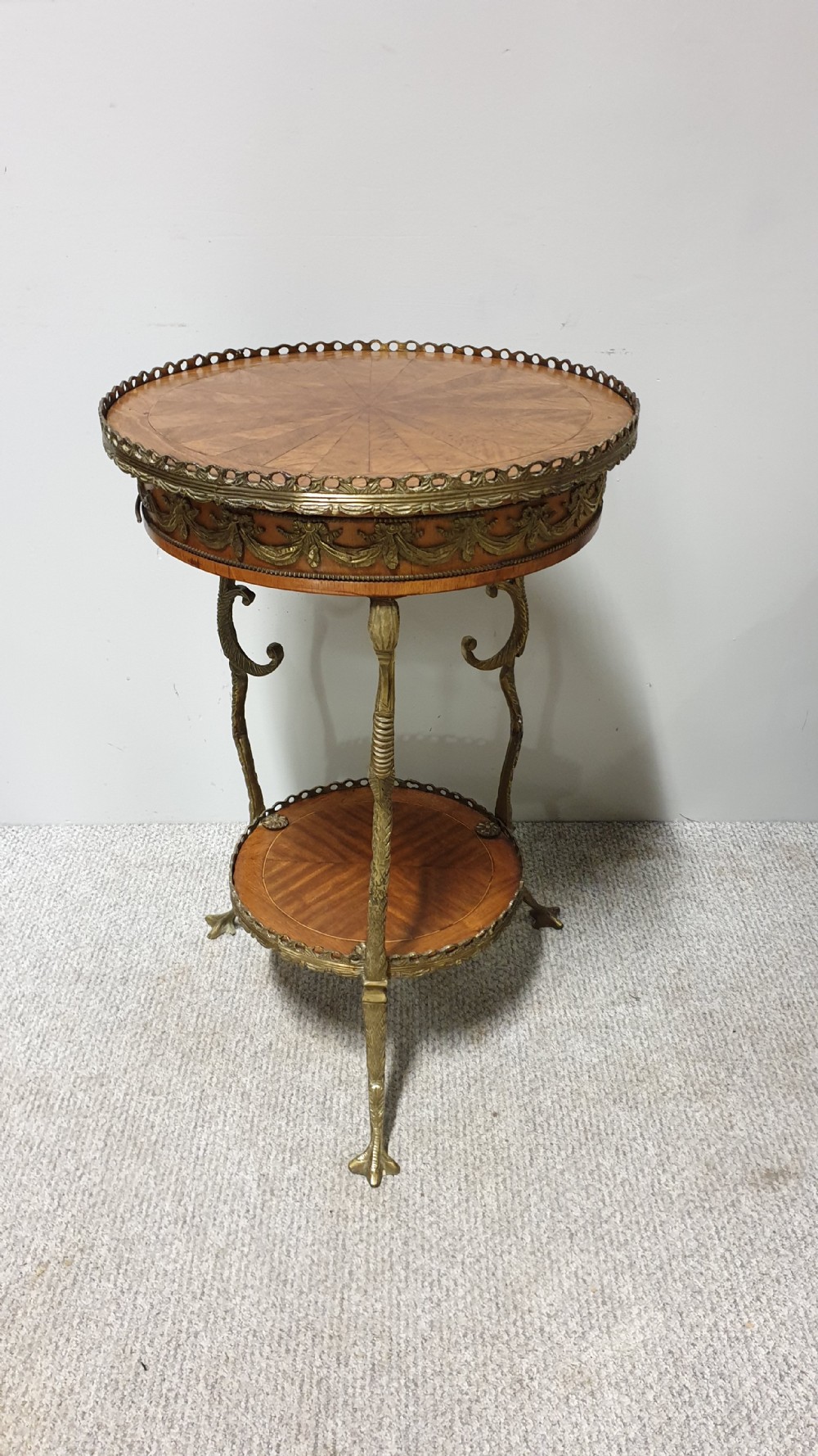 Superb French Brass Mounted Lamp Table