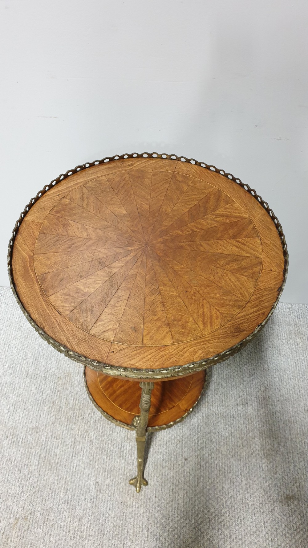 Superb French Brass Mounted Lamp Table View II