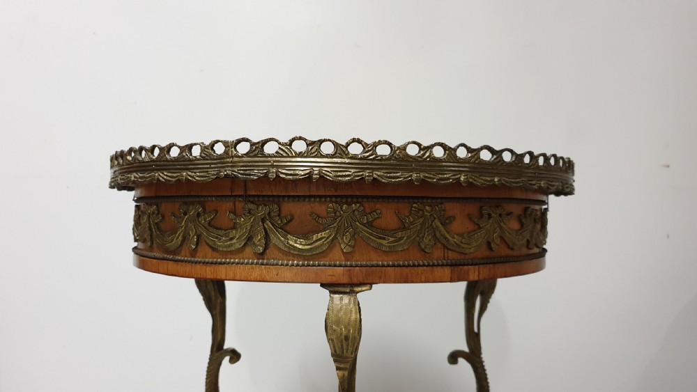 Superb French Brass Mounted Lamp Table View VIII