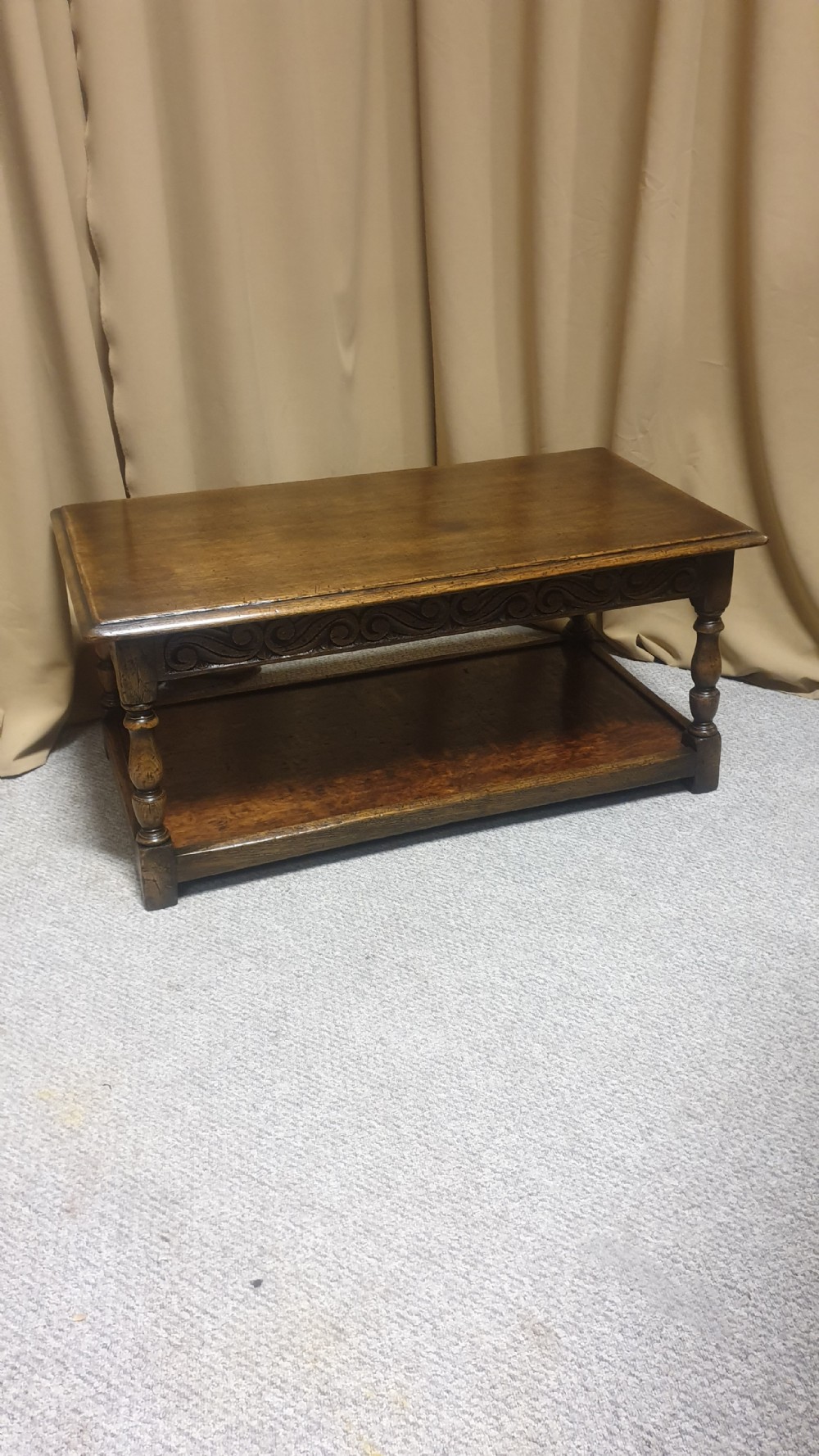Very Good Solid Oak Plank  Coffee Table View II