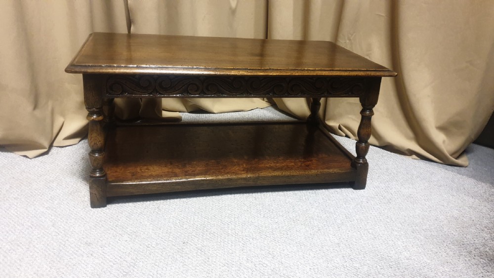 Very Good Solid Oak Plank  Coffee Table View III
