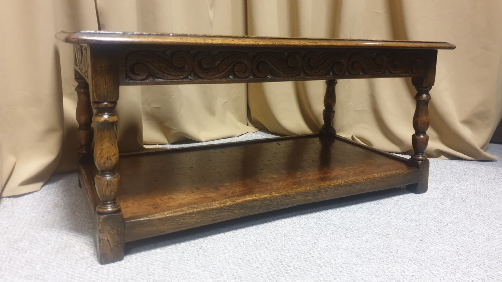 Very Good Solid Oak Plank  Coffee Table View IV