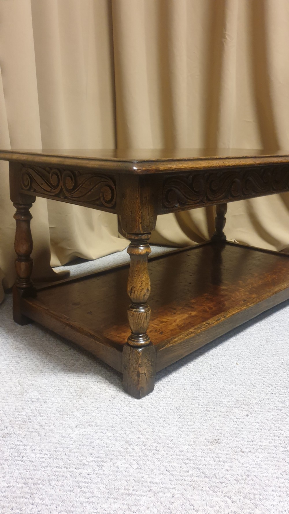 Very Good Solid Oak Plank  Coffee Table View VI