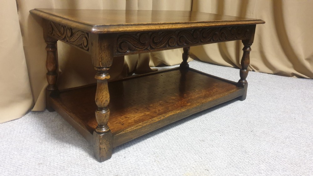 Very Good Solid Oak Plank  Coffee Table View VII