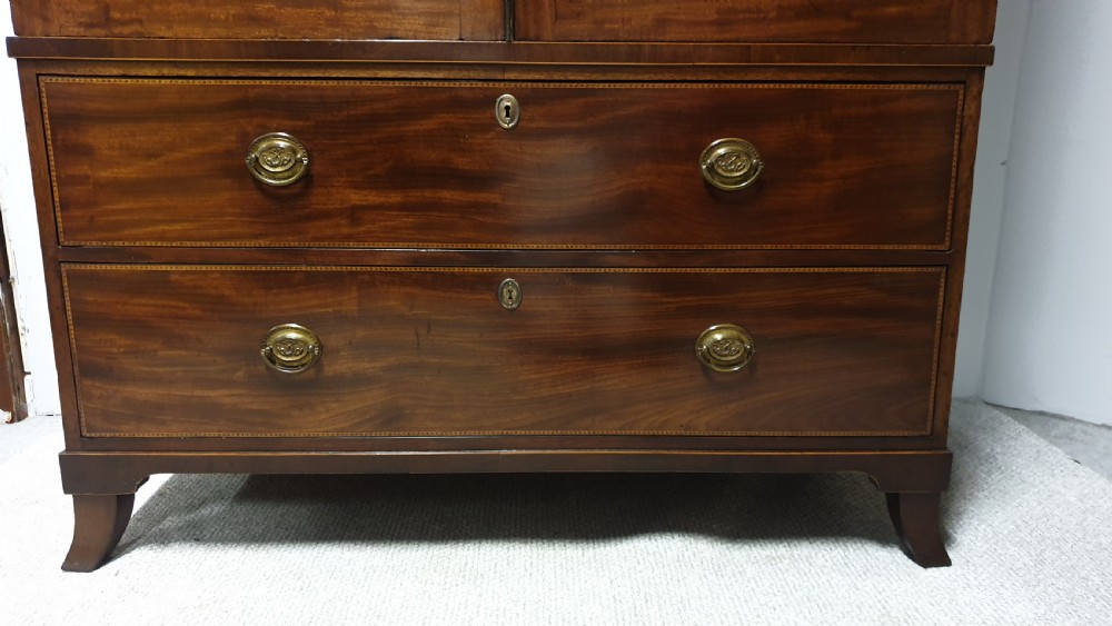 Georgian Inlaid Mahogany Linen Press View IV