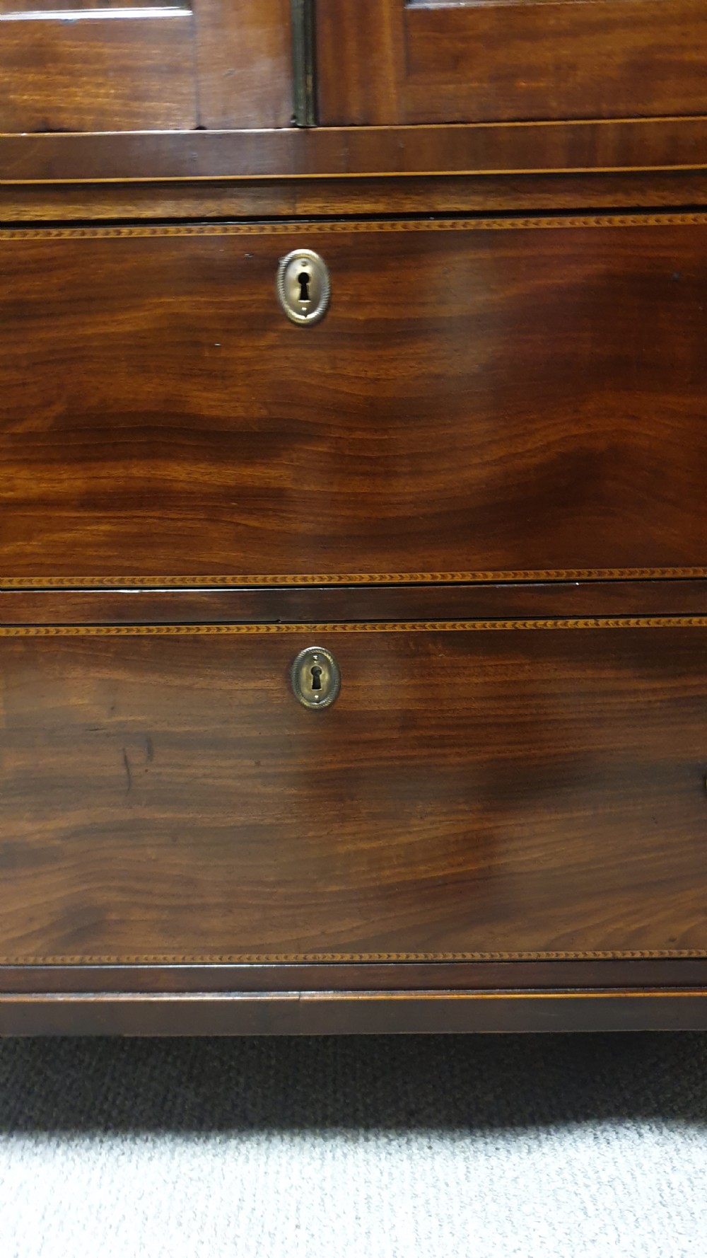 Georgian Inlaid Mahogany Linen Press View V