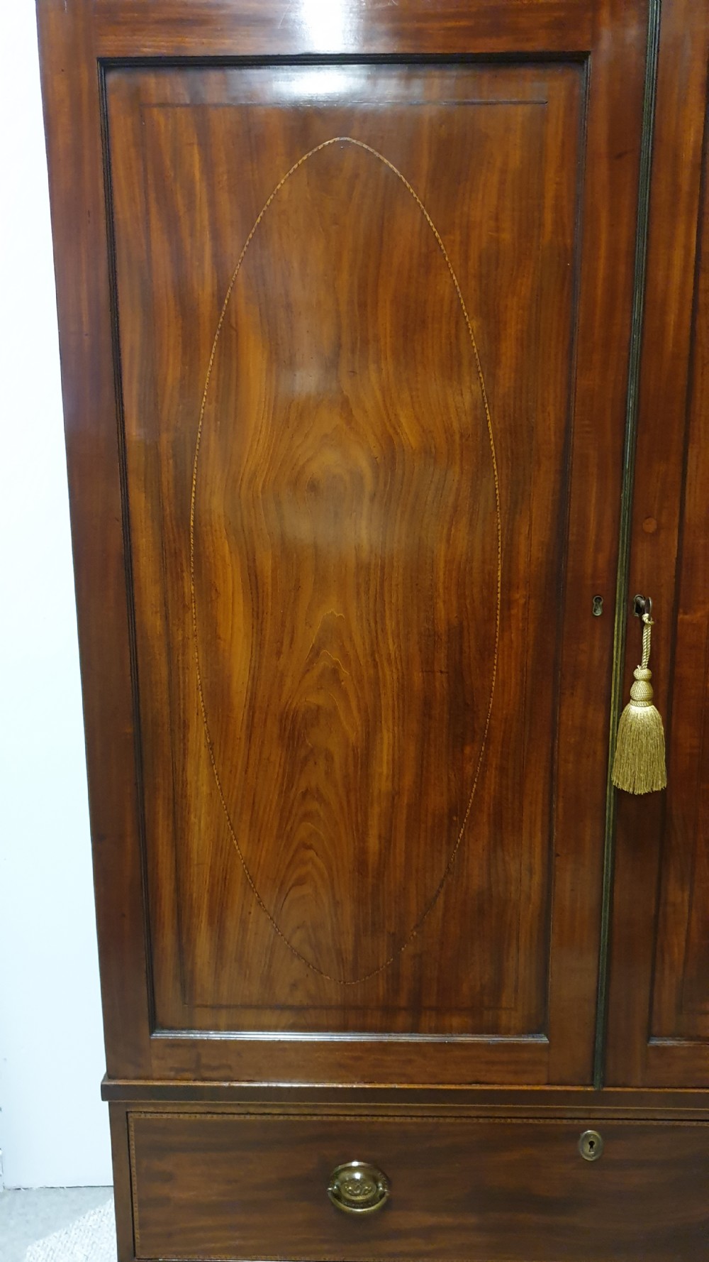 Georgian Inlaid Mahogany Linen Press View VIII