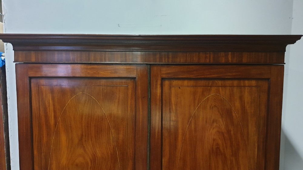 Georgian Inlaid Mahogany Linen Press View IX