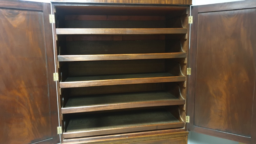Georgian Inlaid Mahogany Linen Press View XII