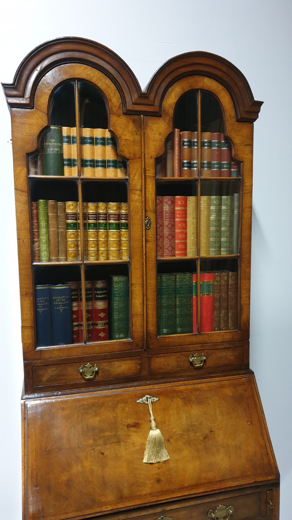 Double Domed Queen Anne Walnut Bureau Bookcase View III