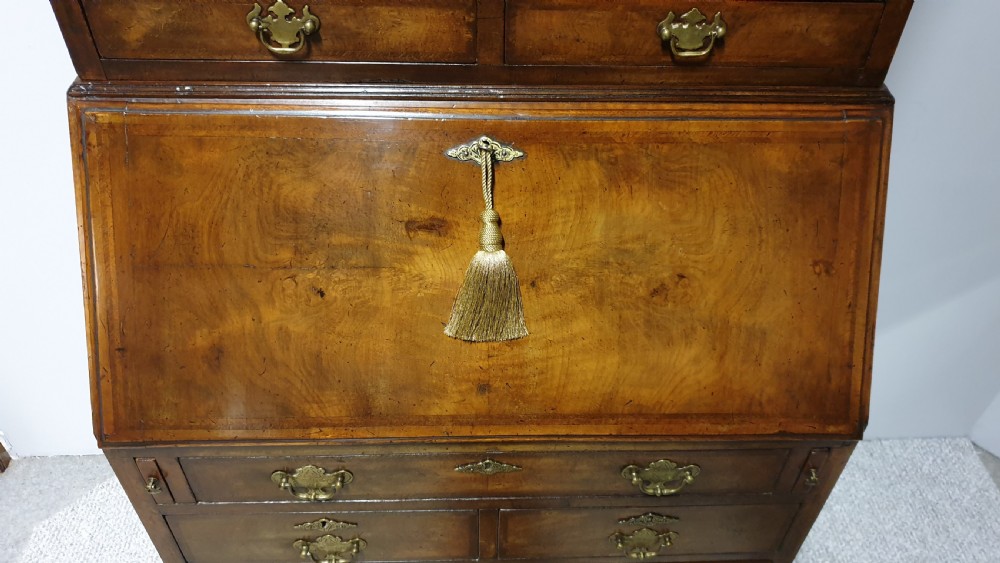 Double Domed Queen Anne Walnut Bureau Bookcase View VIII
