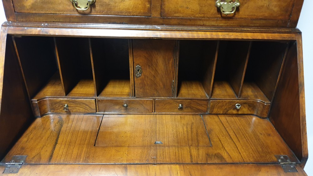 Double Domed Queen Anne Walnut Bureau Bookcase View XI