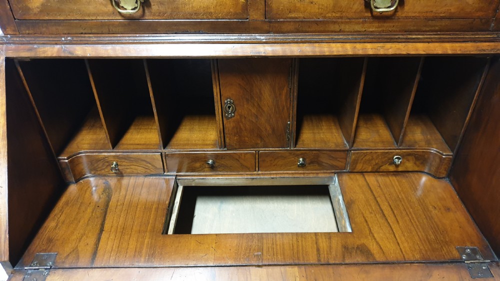 Double Domed Queen Anne Walnut Bureau Bookcase View XII