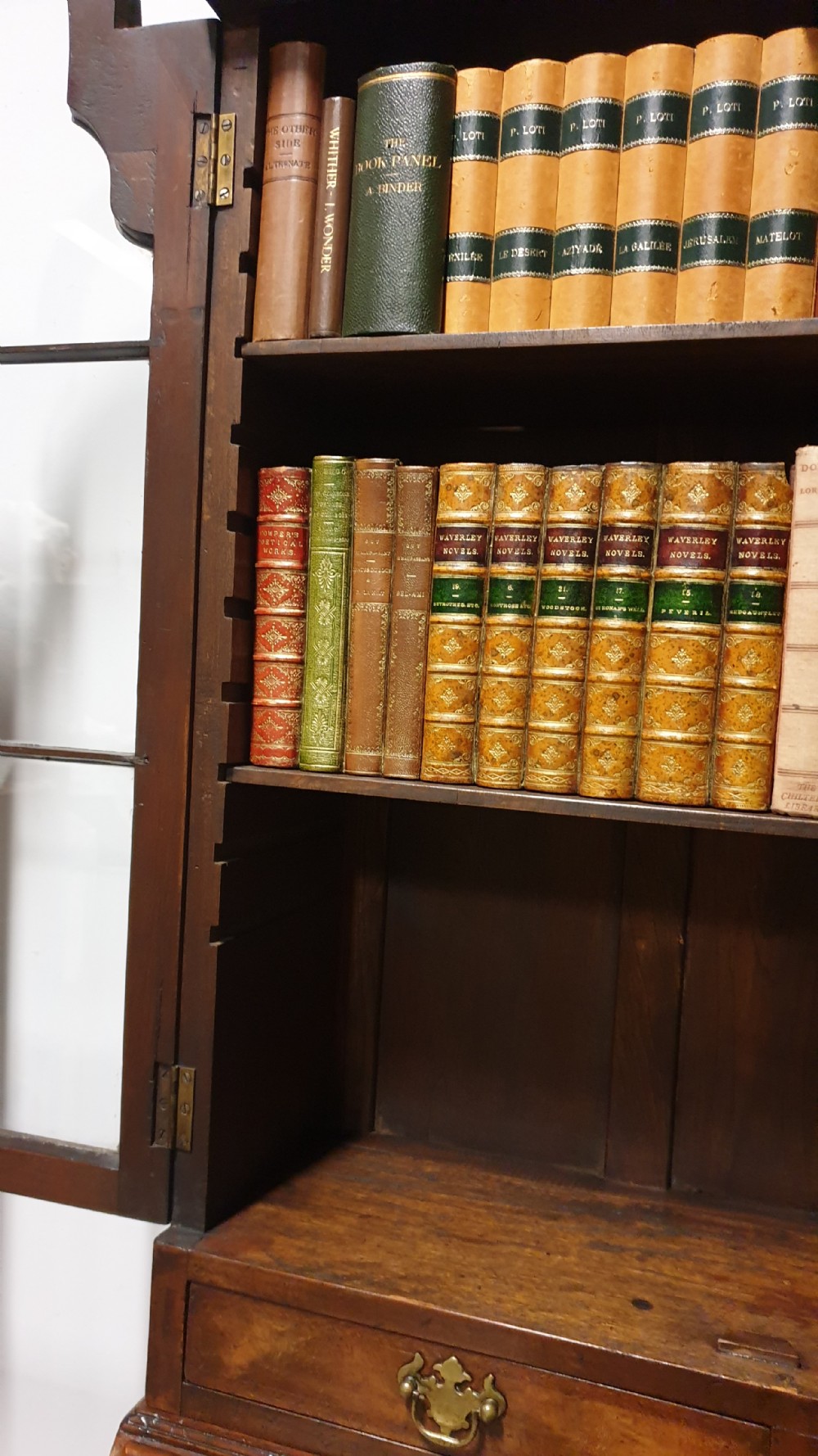 Double Domed Queen Anne Walnut Bureau Bookcase View XV