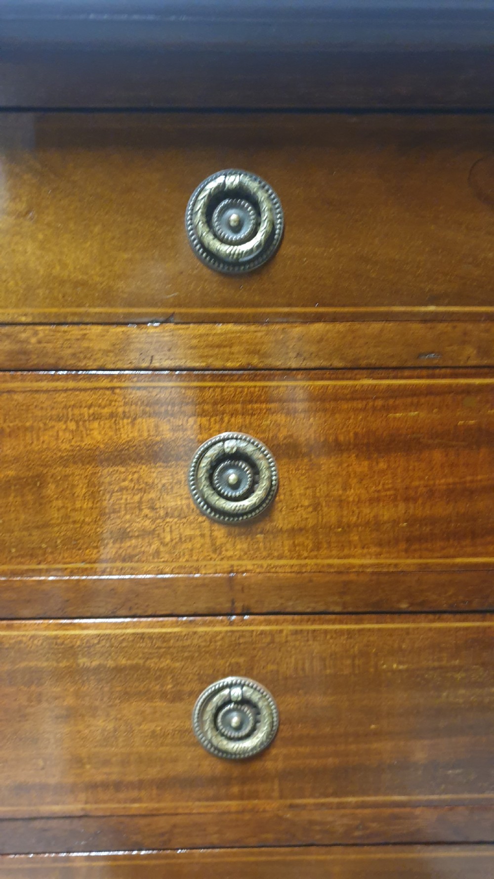 Excellent Quality Mahogany Inlaid Wellington Chest of Drawers View II