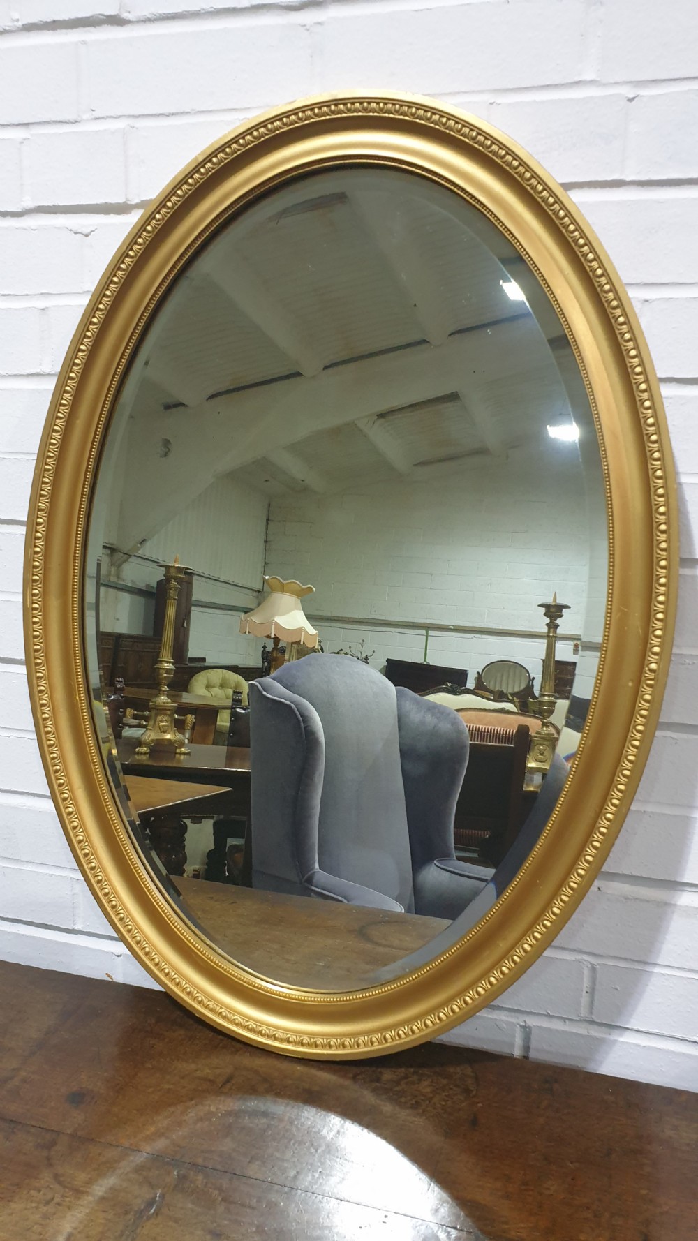 Edwardian Oval Gilt Mirror