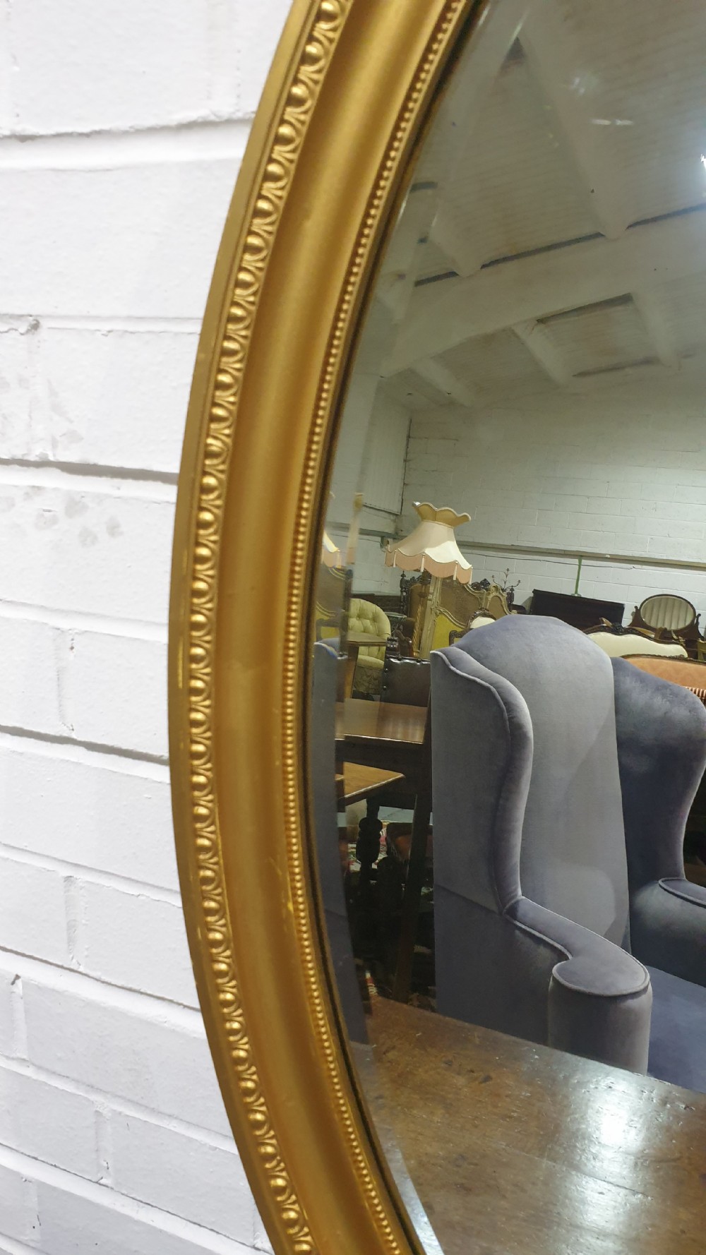 Edwardian Oval Gilt Mirror View III