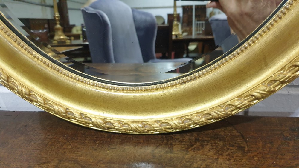 Edwardian Oval Gilt Mirror View III