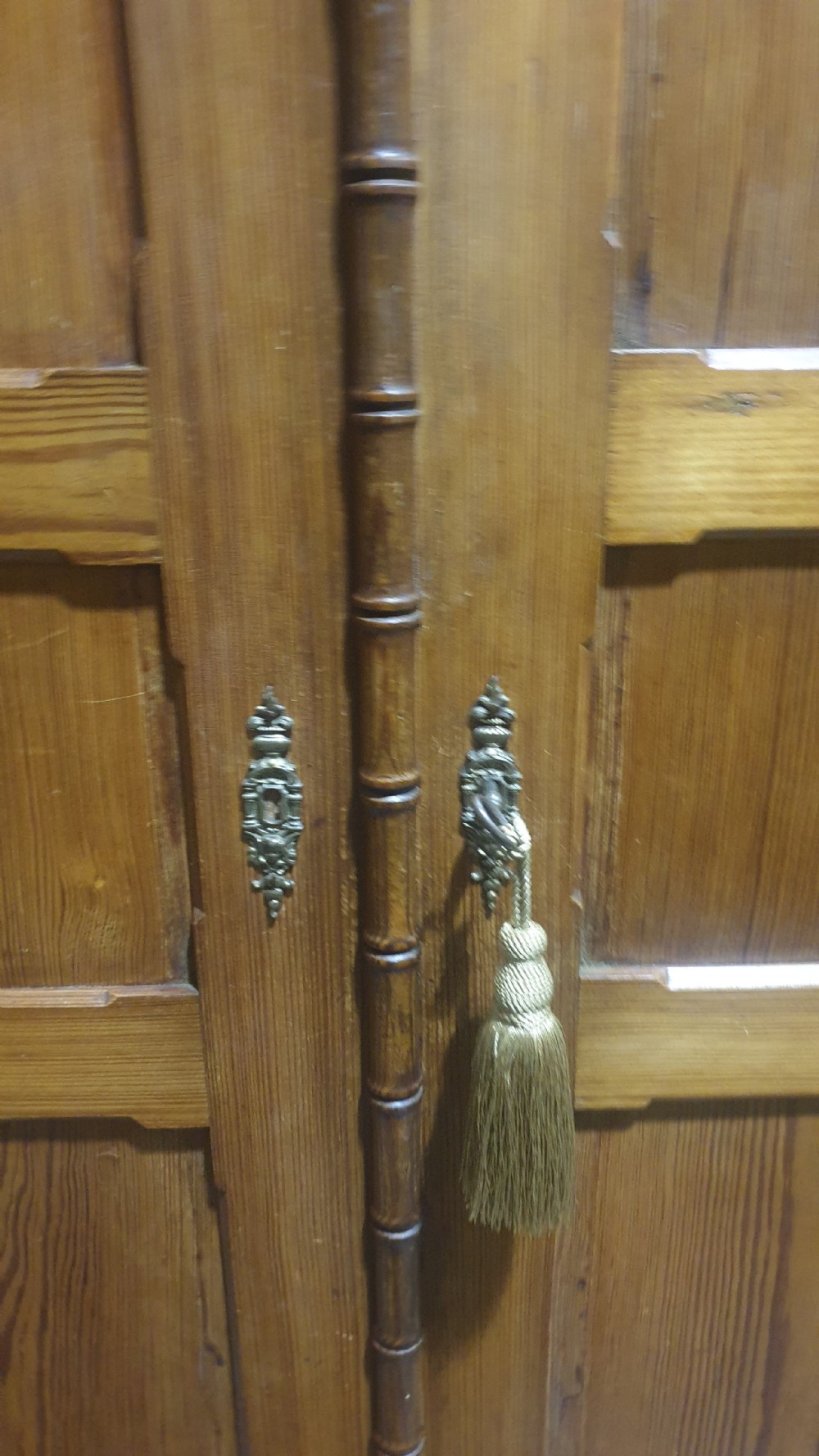 French Faux Bamboo Pine Wardrobe View III