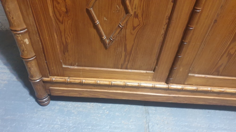 French Faux Bamboo Pine Wardrobe View V